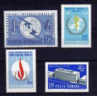 Romania - 1965/70 - 4 Single Stamp Issues - MH - Unused Stamps