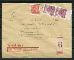 Czechoslovakia/Bohemia & Moravia/Germany 1942 Register Cover+Label Praha   Pair - Lettres & Documents