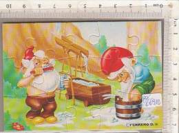 PO6691B# PUZZLE KINDER FERRERO 1991 - NANI AL BAGNO ESTERNO CON CARTINA - Rompecabezas