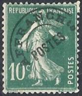 1922-51 FRANCIA PREANNULLATO 10 CENT VERDE SENZA GOMMA - FR624 - 1893-1947