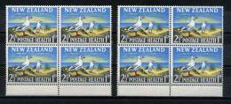 NEW  ZEALAND  1964   Health  Stamps  2 1/2d + 1d   2 Blocks  Of  4  Different  Shades    MNH - Ongebruikt