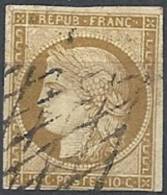 1849 FRANCIA USATO CERERE 10 CENT - FR627 - 1849-1850 Cérès