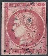 1870-71 FRANCIA USATO CERERE BORDEAUX 80 CENT - FR630 - Cérès