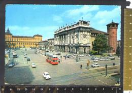 D1578 Torino: Piazza Castello E Palazzo Reale - Auto, Cars, Voitures Fiat 500, Bus / Viaggiata 1963 - Palazzo Reale