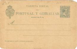 0052. Entero Postal Portugal Gibraltar 1893, Variedad Num 34B ** - 1850-1931