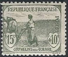 1917-19 FRANCIA PRO ORFANI DI GUERRA 15+10 CENT MH * - FR635 - Neufs