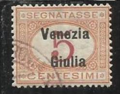 VENEZIA GIULIA 1918 SEGNATASSE POSTAGE DUE TASSE TAXES CENT. 5 C USATO USED OBLITERE' - Venezia Giuliana