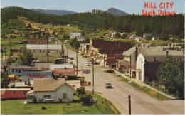Hill City SD South Dakota, Street Scene, Auto, Mobil Gas Staion, C1960s/70s Vintage Postcard - Altri & Non Classificati