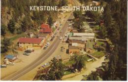 Keystone SD South Dakota, Aerial View Street Scene, Autos, Store C1960s Vintage Postcard - Andere & Zonder Classificatie