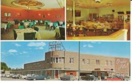 Watertown SD South Dakota, Drake Motor Inn Motel, Lodging, Lunch Counter Interior View, Auto C1950s Vintage Postcard - Watertown