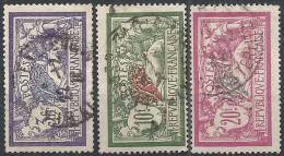 1925-26 FRANCIA USATO ALLEGORIA TIPO MERSON 3 VALORI - FR638 - 1900-27 Merson