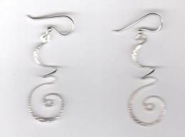 (réf Mod) - BOUCLES D'OREILLES En ARGENT Très Jolie Forme Contemporaine Spirale - Boucles D'oreilles