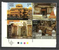 INDIA, 2009, Heritage Monuments Preservation By INTACH, Setenant Of 4, With Traffic Lights, MNH,(**) - Nuovi