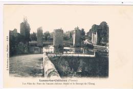 86-Lussac-les-Chateaux- Les Piles Du Pont De L'ancien Chateau Féodal Et Le Barrage De L'Etang-carte Vierge  TTB Etat - Lussac Les Chateaux