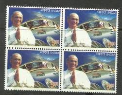 INDIA, 2009, Harak Chand Nahata, (Entrepreneur, Philanthropist, And Patron Of The Arts),Block Of 4,MNH,(**) - Ungebraucht