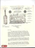 Entête 21/10/1929  -  LONDON  ( Londres )  -  H.M.& D  MICHELSON  -  Grandes  Liqueurs   STRASDOWSKY - United Kingdom