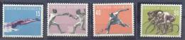 Liechtenstein Sport-swimming,tennis,cycling,fencing Mi#365/8 1958 MNH ** - Neufs