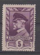 Czechoslovakia 1945, Thomas G. Massaryk 5 Hal, Mi.433, MH / * - Ongebruikt