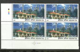 INDIA, 2009, Golden Jubilee Of Indian Oil Corporation, Refinery, Petrol Pump, Block Of 4, With Traffic Lights,  MNH,(**) - Nuevos