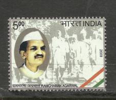 INDIA, 2009, Ramcharan Agarwal ,( Freedom Fighter And Social Worker),  MNH,(**) - Neufs