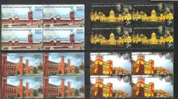 INDIA, 2009, Heritage Railway Stations Of India, Set 4 V, Block Of 4,  Heritage Buildings, Architecture, MNH,(**) - Nuevos