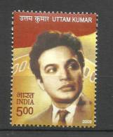 INDIA, 2009, Uttam Kumar, (Arun Kumar Chatterjee), Birthday Commemoration,  Actor, Music Director, Singer,  MNH,(**) - Neufs