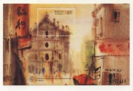 Mint S/S Painting Architecture 1997   From Macao - Unused Stamps