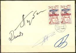 Space. CSSR 1978. 1st Space Flight USSR-CSSR. Soyuz 28. Michel 2425-26 FDC.  Signed By 4 Cosmonauts. - Europe