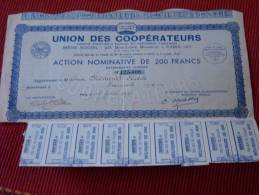 1951 : Union Des Coopérateurs 29 Boulevard Bourdon Paris 4e - Agricultura