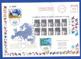 VARIÉTÉS LIMITÉE N° 0223 / 1100 RARE MR  CHIRAC PRÉSIDENT CONSEIL DE L'EUROPE MARIANNE 10.11.10.1997 OBLITÉRÉ - Covers & Documents