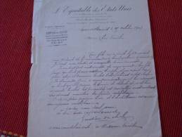 1908 : Lettre A Entète L'Equitable Des Etats Unis 36 Av De L'Opera Paris Signée Gentien De Chales - Bank En Verzekering