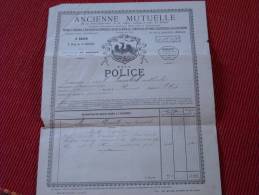 1903 : Police D'assurances De L'Ancienne Mutuelle Seine Inf Et Eure , 6 Place De La Cathédrale à Rouen - Bank & Versicherung