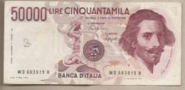 Italia - Banconota Circolata Da 50.000 Lire "Bernini I° Tipo"P-113b  - 1990 #19 - 50.000 Lire