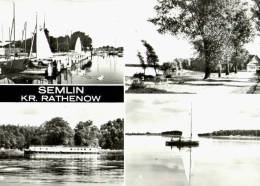 AK Semlin/Rathenow: Seglerhafen, Semliner See, Ferienschiff John Schehr,ung,1983 - Rathenow