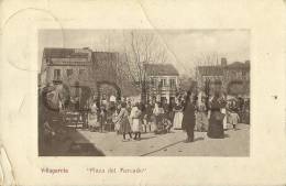 SPAIN - VILLAGARCIA - PLAZA DEL MERCADO - 1910 REAL PHOTO PC. - Autres & Non Classés