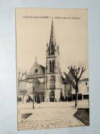 Carte Postale Ancienne : CADILLAC : L'Eglise , Place Du Chateau , Animé - Cadillac