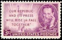 USA 1947 Scott 946, Joseph Pulitzer Birth Centenary, MH - Nuovi
