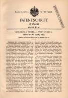 Original Patentschrift - Bernhard Seger In Wittenberg , 1900 , Addirmaschine , Rechenmaschine , Mathematik , Schule !!! - Wittenberg