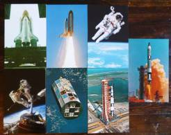 7 CARTES : KENEDY SPACE CENTRER NASA FUSEE APOLLO SATURN-V CHALLENGER GEMINI-TITAN 4 ASTRONAUTE McCANDLESS ESPACE - Ruimtevaart