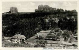 AK Zahnsgrund Mit Schrammsteinbaude, Ung, 1950 (Bad Schandau, Schmilka) - Bad Schandau