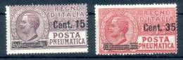 Italia Regno 1927 Posta Pneumatica Sass. 10-11 ** MNH ALTA QUALITA' - Pneumatic Mail