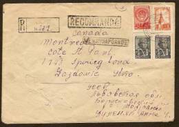 Russie URSS 1960 Lettre Recommandée Avion Dest Canada / Russia USSR 1960 Regist Cover To Canada - Storia Postale