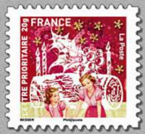 France Autoadhésif ** N°  504 - Voeux 2011 -  Bûche, Mére & Fillette - Unused Stamps