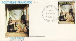 FDC  POLYNÉSIE  1985 TAHITI  D' AUTREFOIS # TAHITIENNES # COSTUMES - FDC