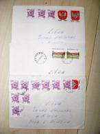 3 Postal Used Covers Sent From Poland To Lithuania, - Covers & Documents