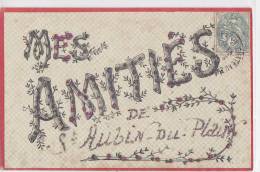 ¤¤  -   SAINT-AUBIN-du-PLAIN    -  Mes Amitiés De ........   -  Carte Fantaisie à Paillettes  -  Fleurs   -  ¤¤ - Autres & Non Classés