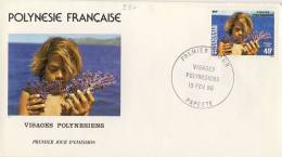 FDC  POLYNÉSIE  1986 TAHITI  # VISAGES POLYNESIENS - FDC