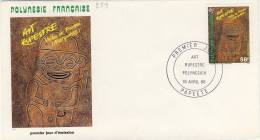 FDC  POLYNÉSIE  1986 TAHITI  # ART RUPESTRE # VALLEE DE PUNAEI # MARQUISES - FDC