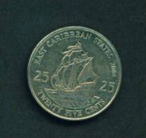 EAST CARIBBEAN STATES  -  2004  25 Cents  Circulated As Scan - Caraibi Orientali (Stati Dei)