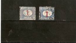 ITALIE  TIMBRES  TAXE  N 13 ET 13A Double Impression Du Chiffre 1    OBLITERE - Strafport